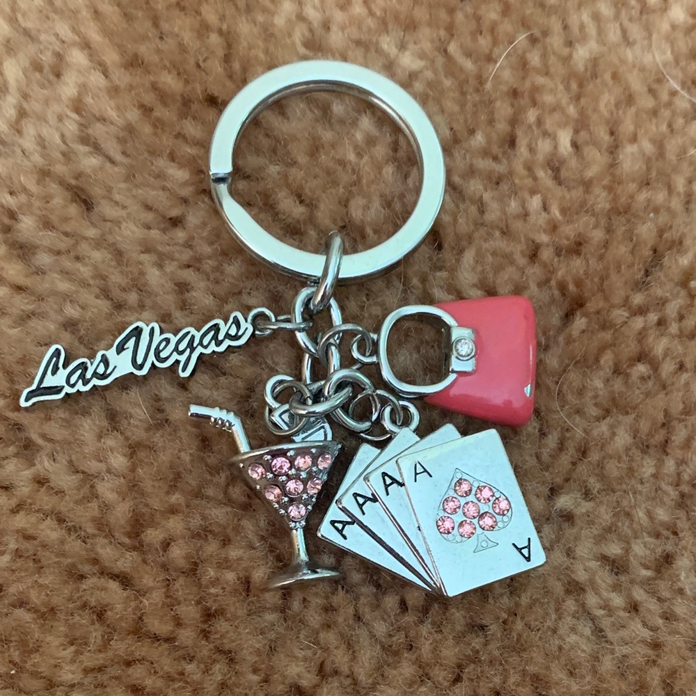 Las Vegas Keychain with Pink Accents